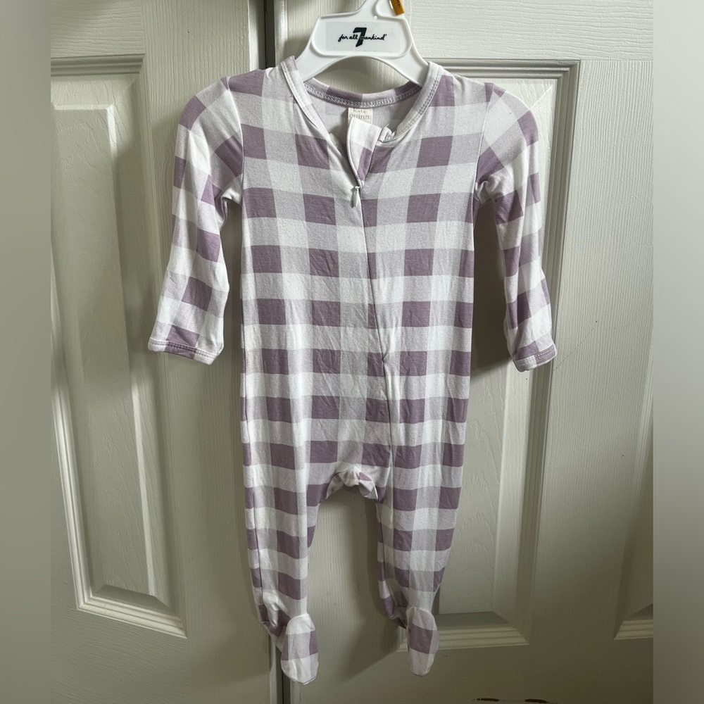 Kate Quinn Purple and White Footies One Piece